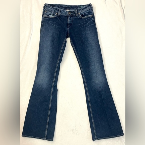 Silver Jeans Denim - Silver Jeans Aiko Style Dark Blue Denim Boot Cut Women's Jeans Sz 30x35